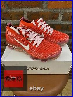 Nike Air Vapormax Flyknit 3, Track Red-Pink- Magic Flamingo, Women's Size 7