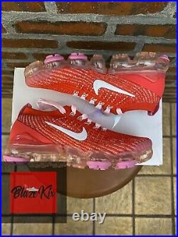 Nike Air Vapormax Flyknit 3, Track Red-Pink- Magic Flamingo, Women's Size 7
