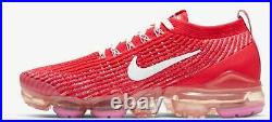 Nike Air Vapormax Flyknit 3 Track Red Pink White 2020 Wmns Sz 10 Cu4756 600