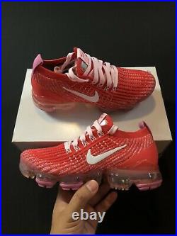 Nike Air Vapormax Flyknit 3 Track Red Pink White CU4756-600 Women's Size 5