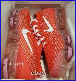 Nike Air Vapormax Flyknit 3 Track Red Pink White CU4756-600 Women's Size 7