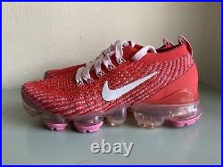 Nike Air Vapormax Flyknit 3 Track Red Pink White CU4756 600 Womens Size 5 New