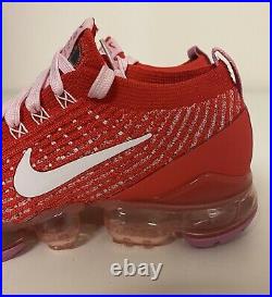 Nike Air Vapormax Flyknit 3 Track Red Pink White Womens Sz 6.5 CU4756-600 NEW