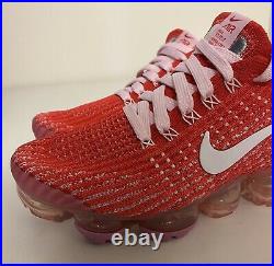 Nike Air Vapormax Flyknit 3 Track Red Pink White Womens Sz 6.5 CU4756-600 NEW