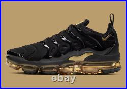 Nike Air Vapormax Plus Black Metallic Gold CW7299-001 sz 10 Men's