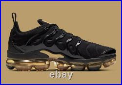 Nike Air Vapormax Plus Black Metallic Gold CW7299-001 sz 10 Men's