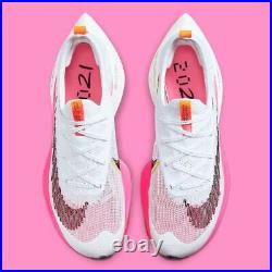 Nike Air Zoom Alphafly NEXT% Flyknit Rawdacious Pink White DJ5455-100 sz 7 Men