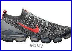 Nike Men's Air Vapormax Flyknit 3 Grey/Track Red Men's Size 12