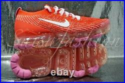 Nike Women's Air VaporMax Flyknit 3 Track Red White Pink CU4756-600 Size 10