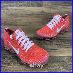 Nike Women's Air VaporMax Flyknit 3 Track Red White Pink CU4756-600 Size 11
