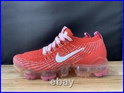 Nike Womens Air Vapormax Flyknit 3 Track Red Pink White CU4756-600 Size 5.5