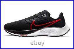 Nike Zoom Pegasus 38 Black Crimson Red Smoke Grey White CW7356-008 sz 11.5 Men's