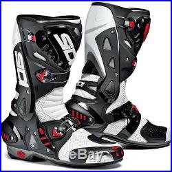 Sidi Vortice Air Street Track Motorcycle Boots Black White Size 9.5 US / 43 EU