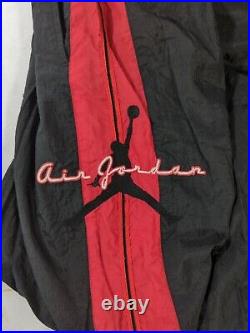 Vintage Nike Air Jordan Track Suit Nylon Black Red Jacket Pants Set Medium
