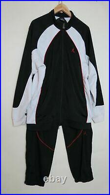 Vintage Nike Air Jordon Black White Red Track Jacket Pants Suit XL
