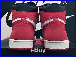 Vtg 2018 Nike Air Jordan 1 Retro High Og Uk10 Eu45 Track Red Black Toe Bred Rare