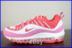 Women's Nike Air Max 98 Valentine's Day Track Red Magic Flamingo White size 8
