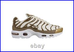 Women's Nike Air Max Plus Tuned PALE IVORY GOLD WHITE 848891-101 Running Retro