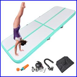 Yescom 10Ft Air Mat Track Inflatable Tumbling Mat Gymnastics Sport Blue Green